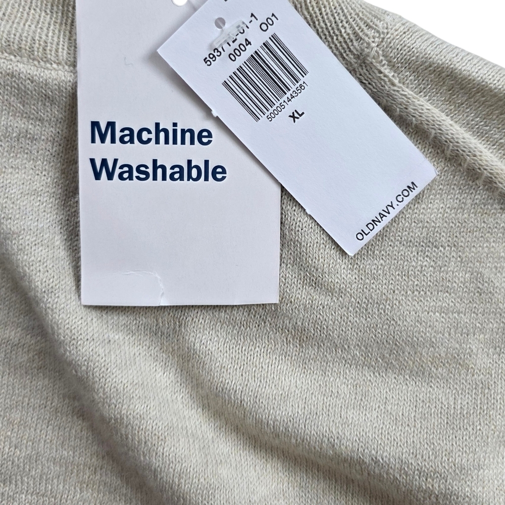 Old Navy XL Crewneck Sweater Oatmeal Heather NWT - Picture 5 of 8